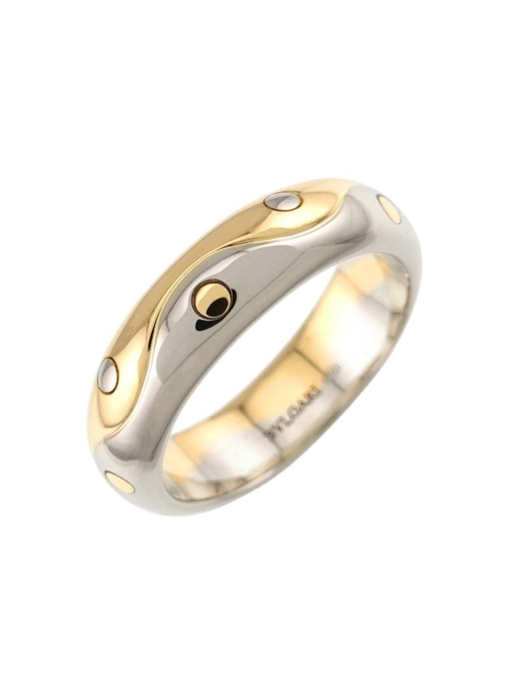 Bvlgari Onda Ring 18k Yellow Gold White 750 Wave